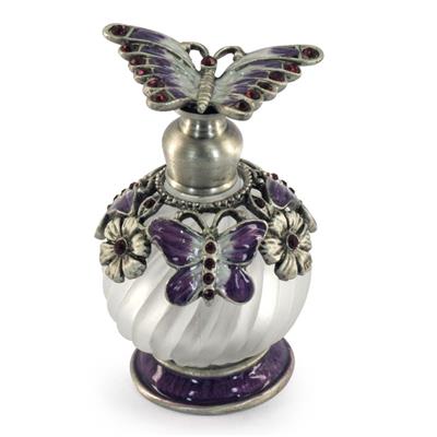 Flacon de Collection décoré avec des papillons couleur violet